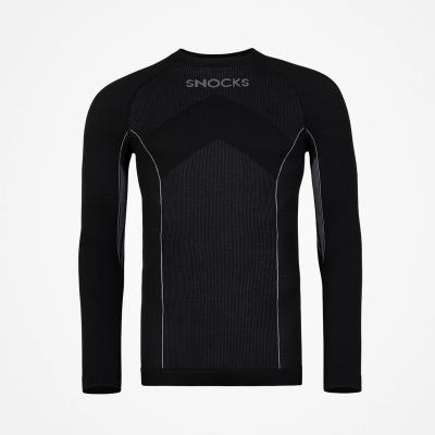 Thermounterhemd Herren aus recyceltem Polyester Schwarz