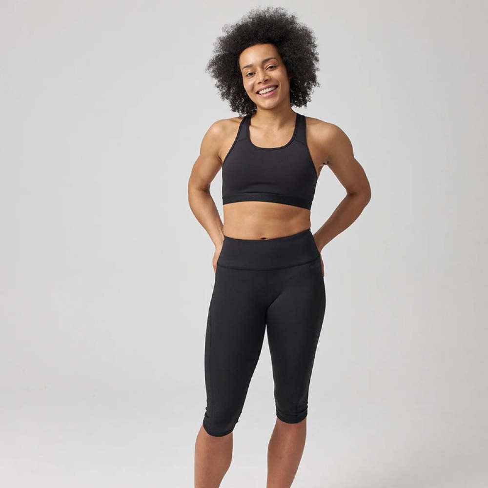 Capri Leggings aus recyceltem Polyester Dunkelgrau