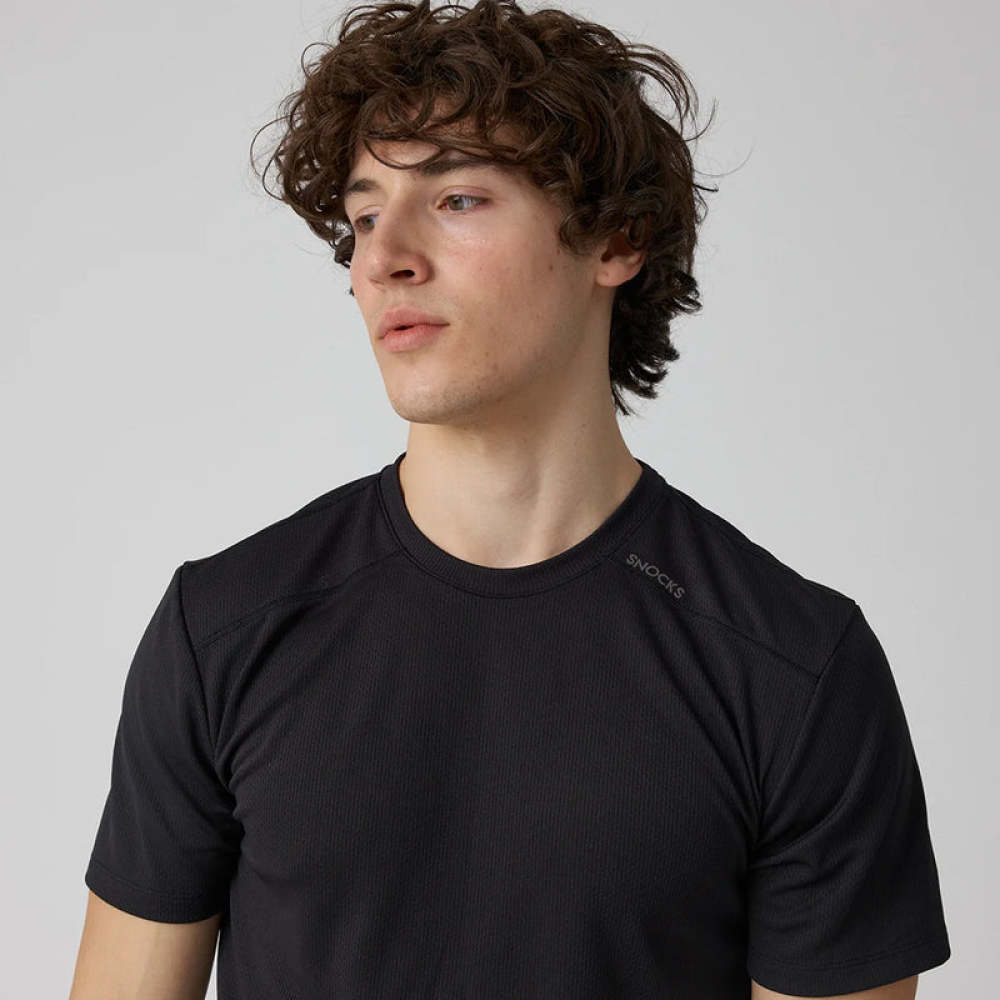 Trainingsshirt Mesh Herren aus recyceltem Polyester Schwarz