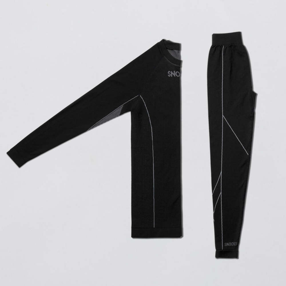 Thermounterhose Herren aus recyceltem Polyester Schwarz