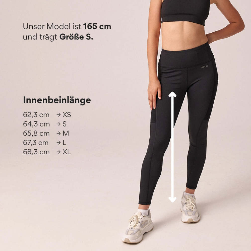 Leggings mit Tasche aus recyceltem Polyester Schwarz
