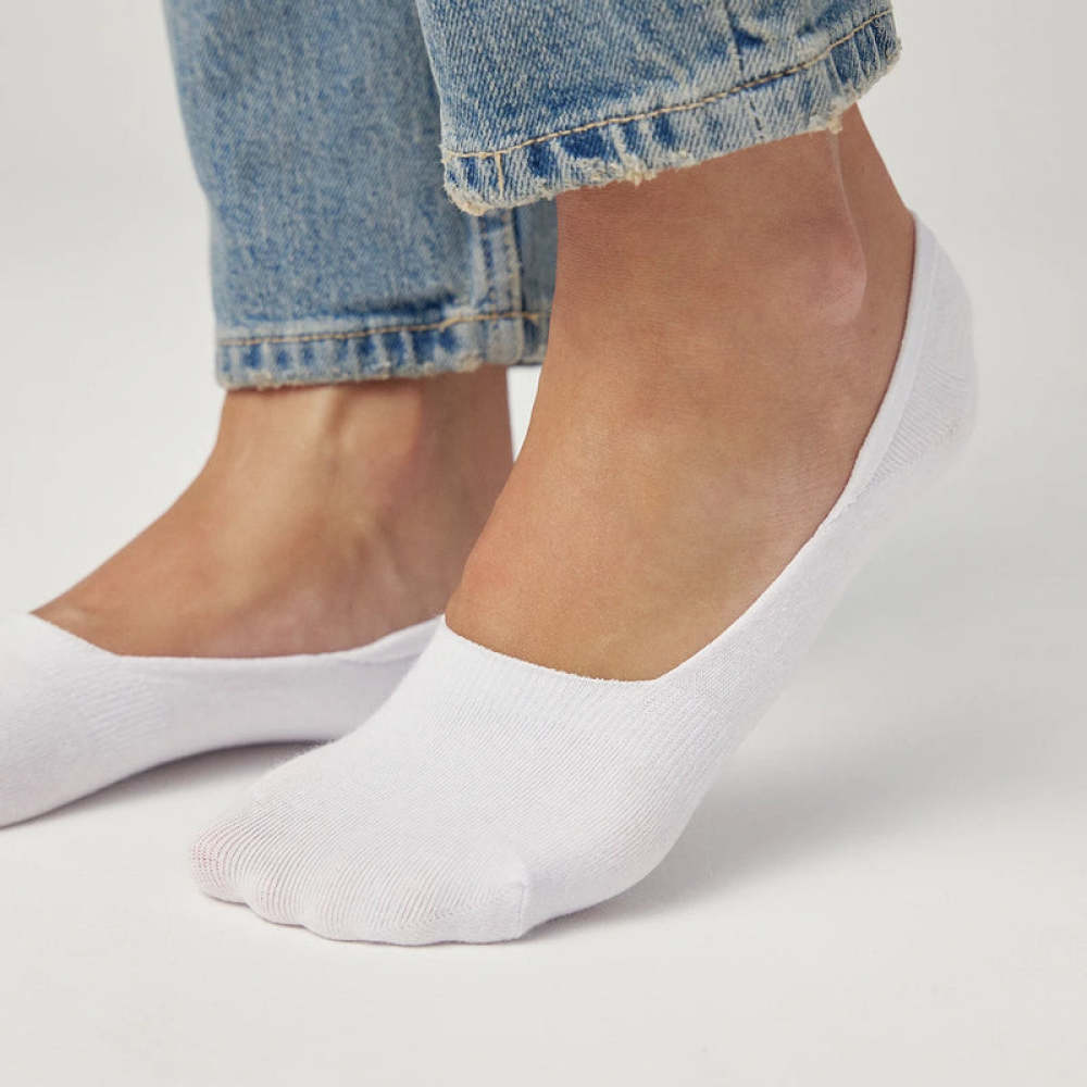Mid Cut Füßlinge Damen & Herren aus Bio-Baumwolle Weiß