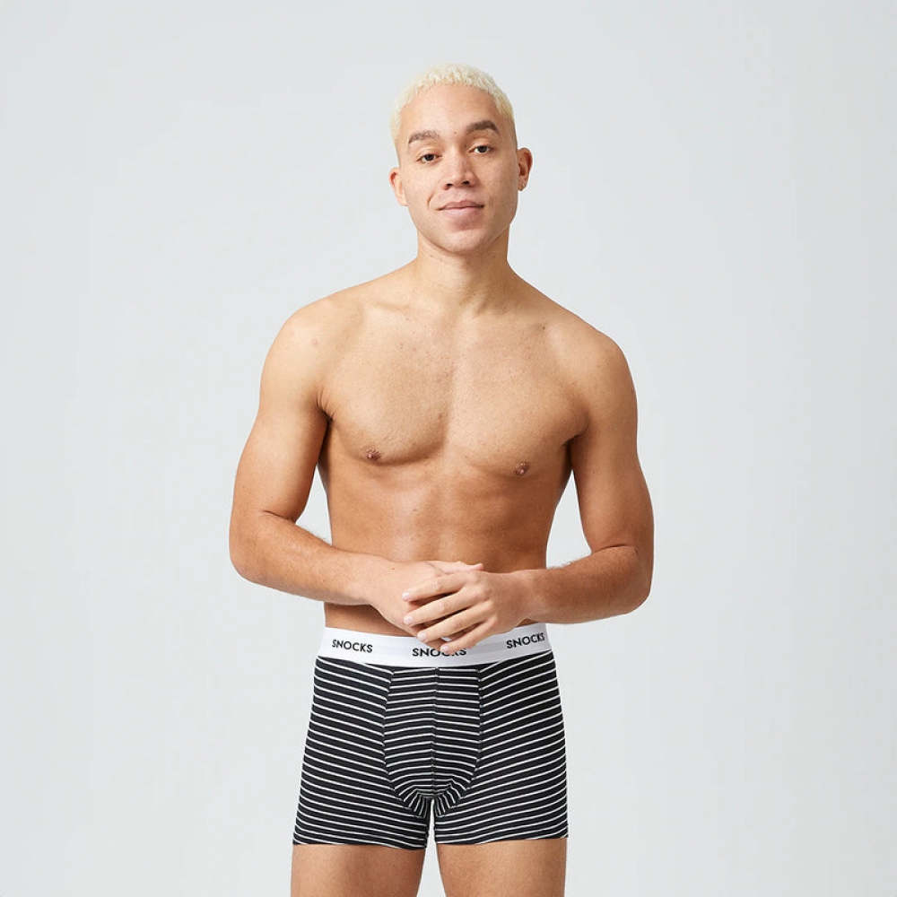 Boxershorts mit Streifen aus Bio-Baumwolle Olivgrüne Streifen