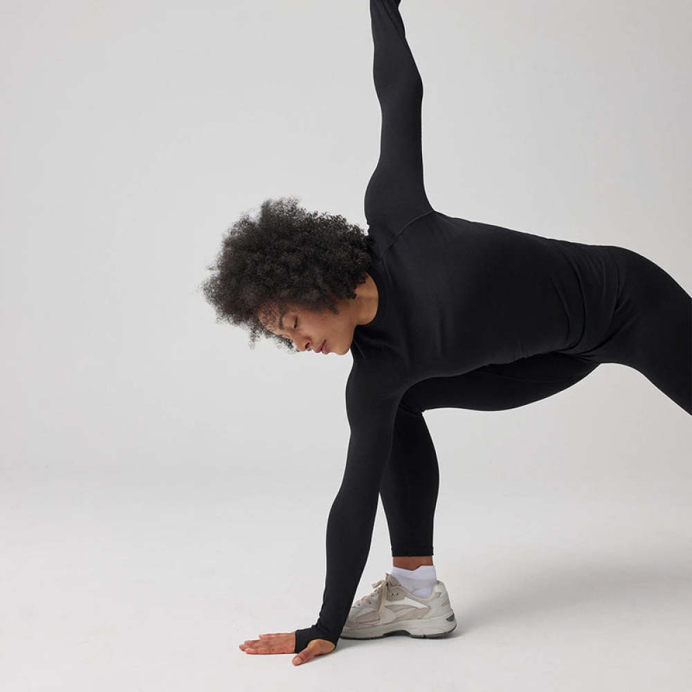Sportshirt langarm Damen Pastellgrün
