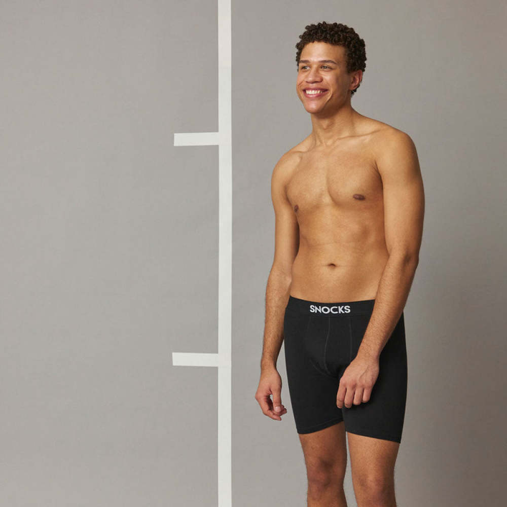 Lange Boxershorts aus Bio-Baumwolle Mix (Schwarz/Grau/Hellgrau)