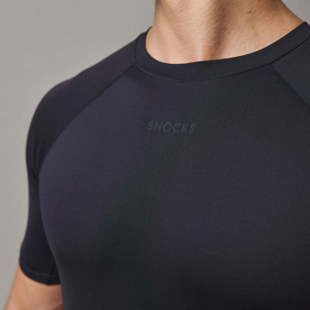 Funktionsshirt Herren aus recyceltem Polyester Dunkelblau