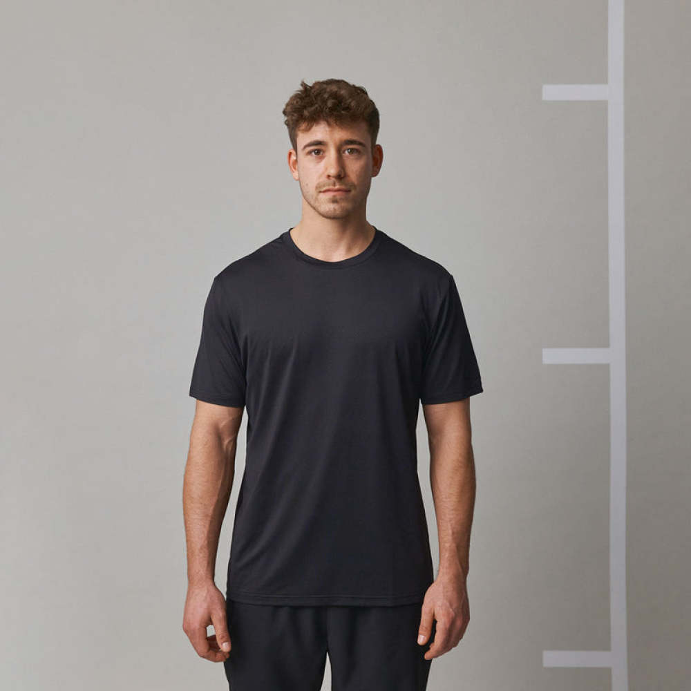 Trainingsshirt Herren aus recyceltem Polyester Schwarz