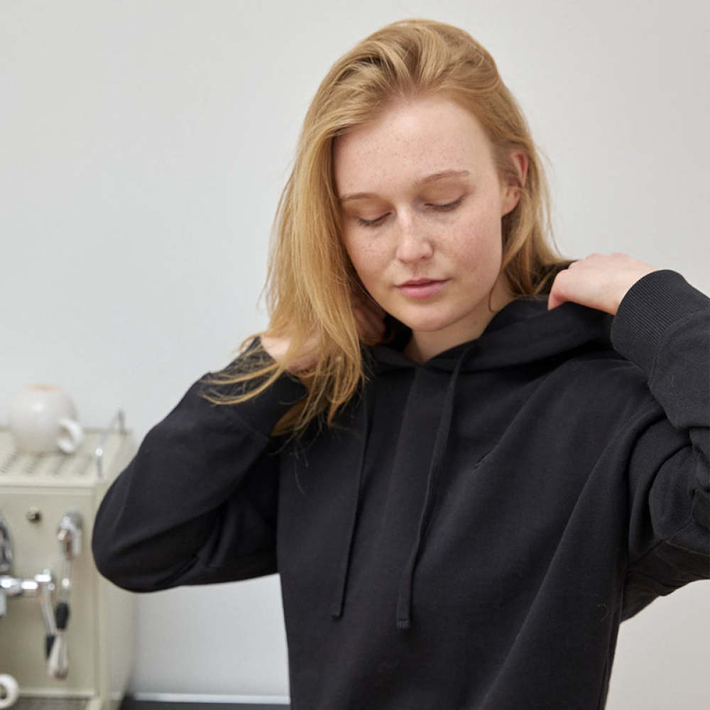 Hoodie Damen aus Bio-Baumwolle Schwarz