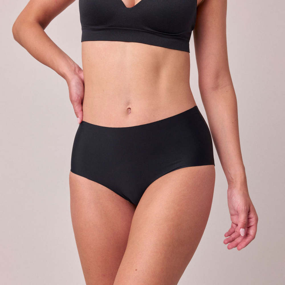High Waist Hipster Panties Seamless Schwarz