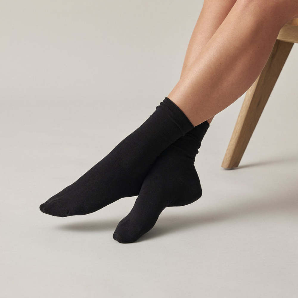 Klassische Damen Socken aus Bio-Baumwolle Schwarz