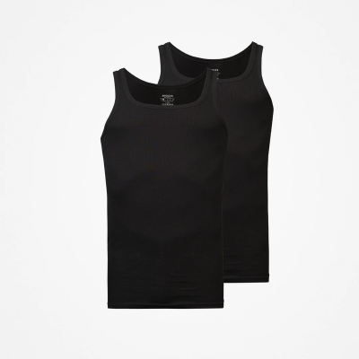 Unterhemd Tank Top Herren aus Bio-Baumwolle Schwarz