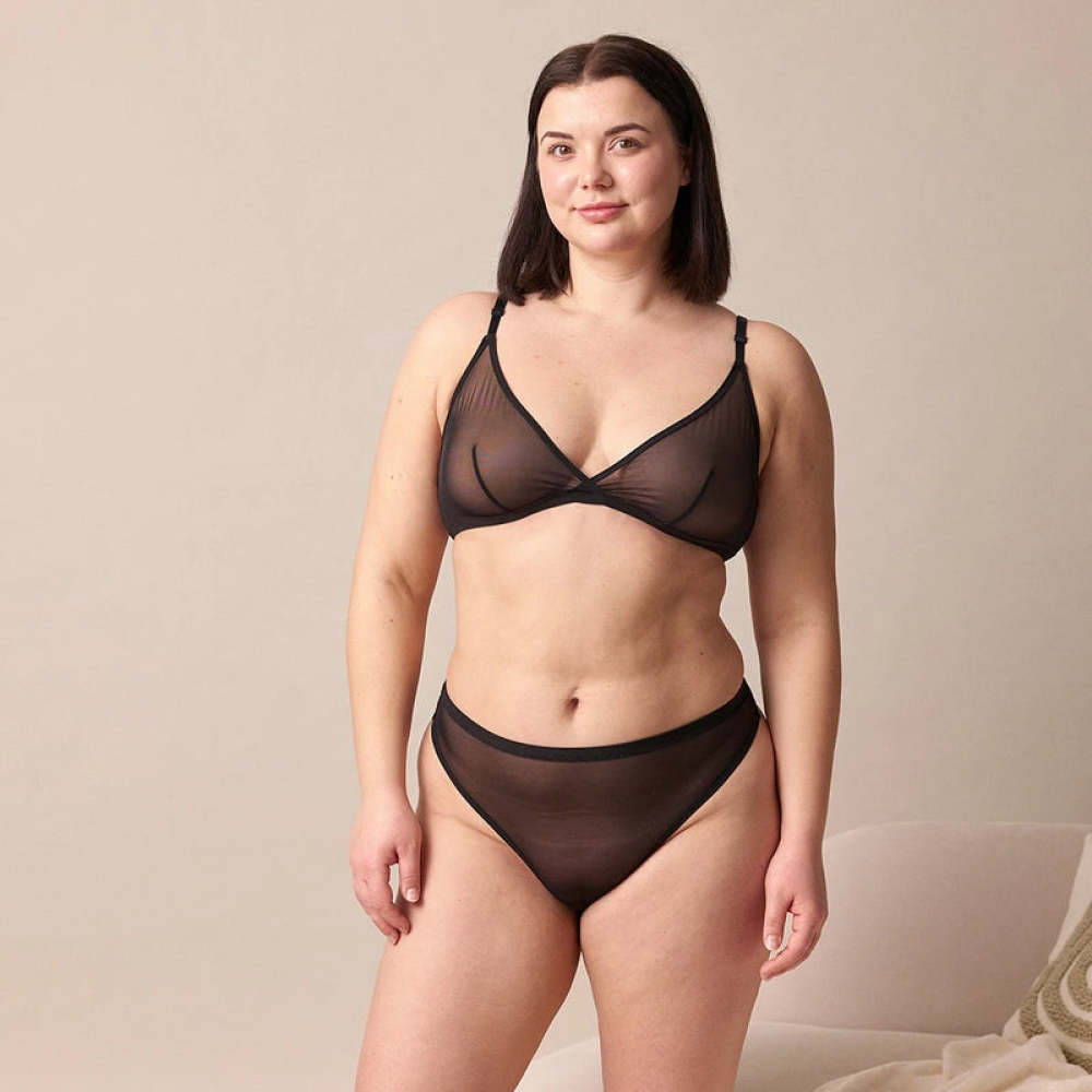 Tangas aus Mesh Schwarz