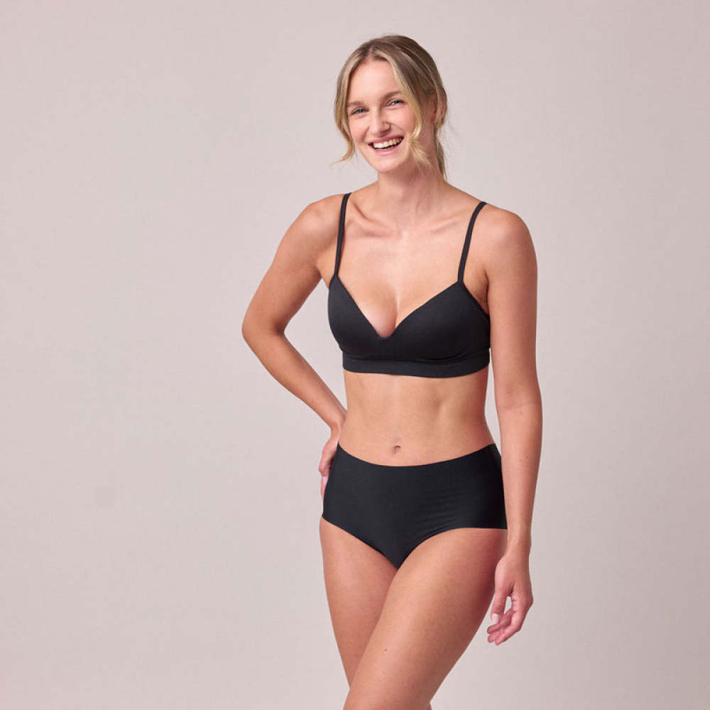 High Waist Hipster Panties Seamless Schwarz