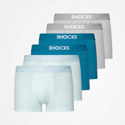 Boxershorts aus Bio-Baumwolle Mix (Türkis/Hellblau/Hellgrau)