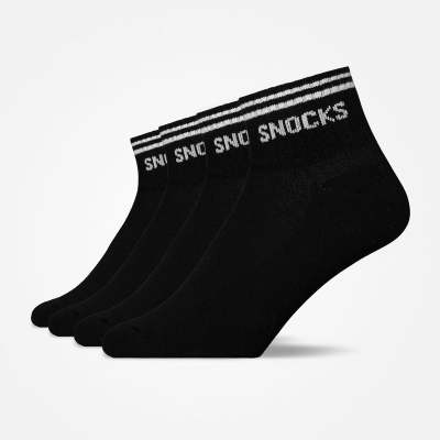 Retro Sneaker Socken aus Bio-Baumwolle Schwarz (Streifen)