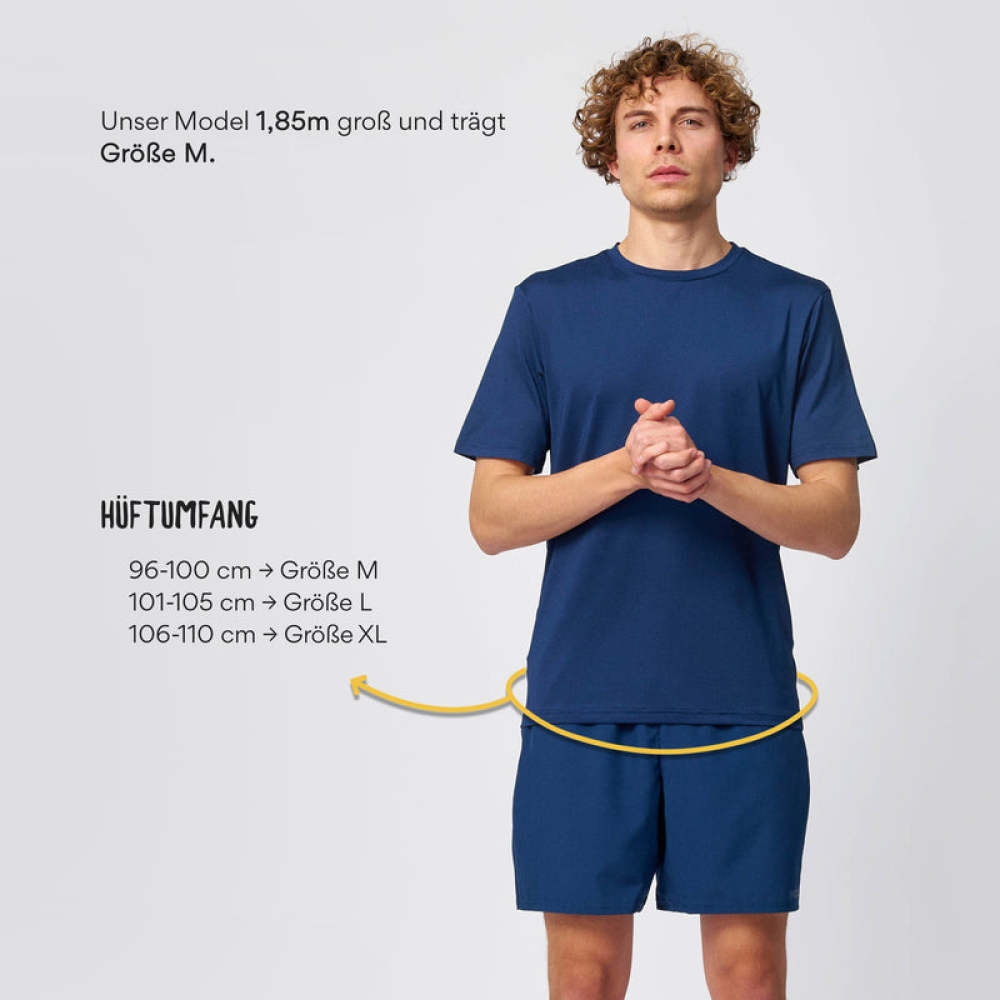Kurze Sporthose Herren aus recyceltem Polyester Schwarz