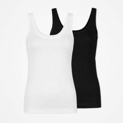 Damen Tank Tops aus Bio-Baumwolle Schwarz-Weiß