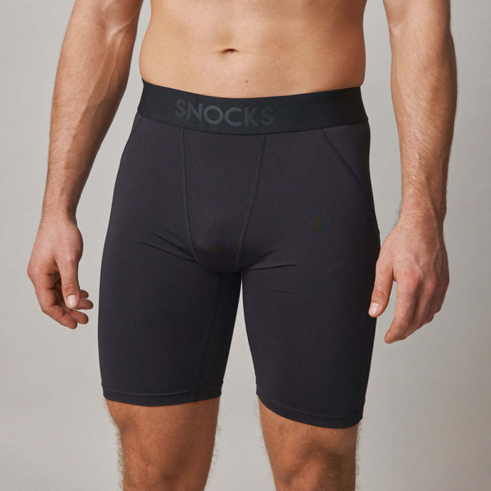 Radlerhose Herren aus recyceltem Polyester Schwarz