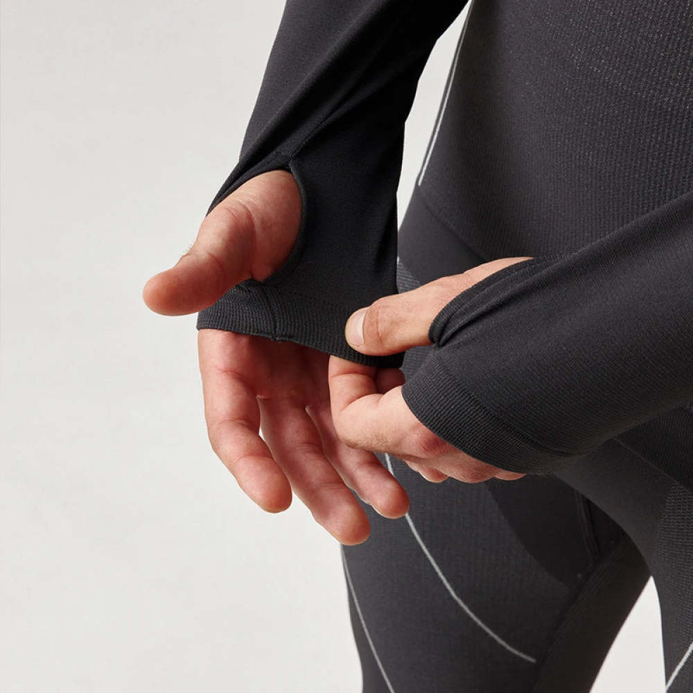 Thermounterhemd Herren aus recyceltem Polyester Schwarz