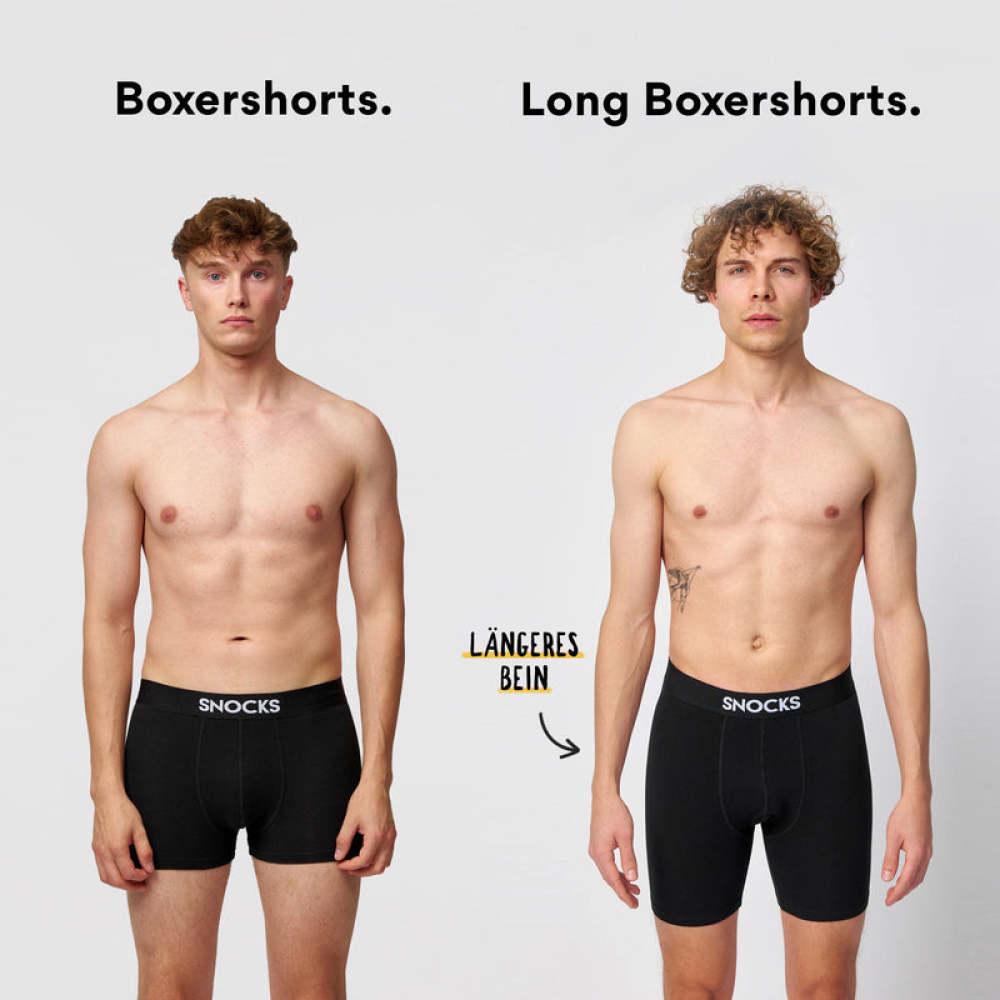 Lange Boxershorts aus Bio-Baumwolle Schwarz