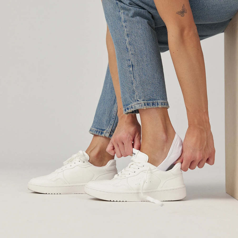 Mid Cut Füßlinge Damen & Herren aus Bio-Baumwolle Weiß