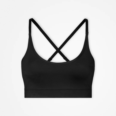 Sport-BH X Back aus recyceltem Polyester Schwarz