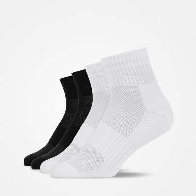 Mittelhohe Laufsocken Herren & Damen Schwarz-Weiß
