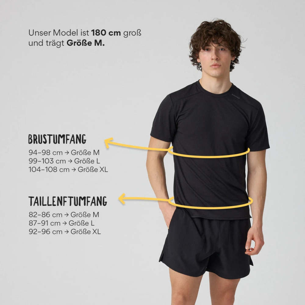 Trainingsshirt Mesh Herren aus recyceltem Polyester Schwarz