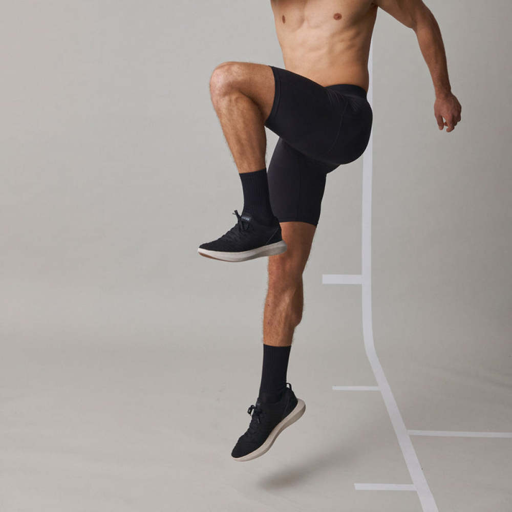 Radlerhose Herren aus recyceltem Polyester Schwarz