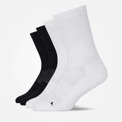 Hohe Laufsocken Schwarz-Weiß