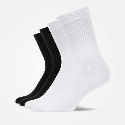Tennissocken aus Bio-Baumwolle Schwarz-Weiß