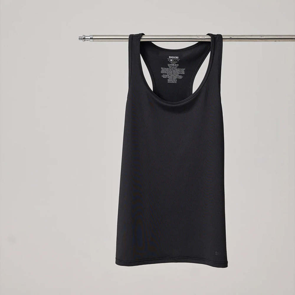 Racerback Tank Top aus recyceltem Polyamid Schwarz
