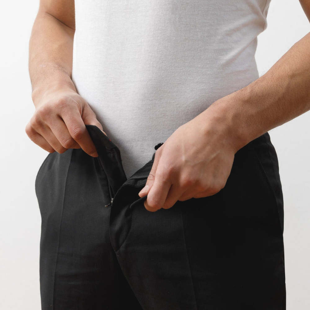 Unterhemd Rundhals extra lang aus Bio-Baumwolle Schwarz