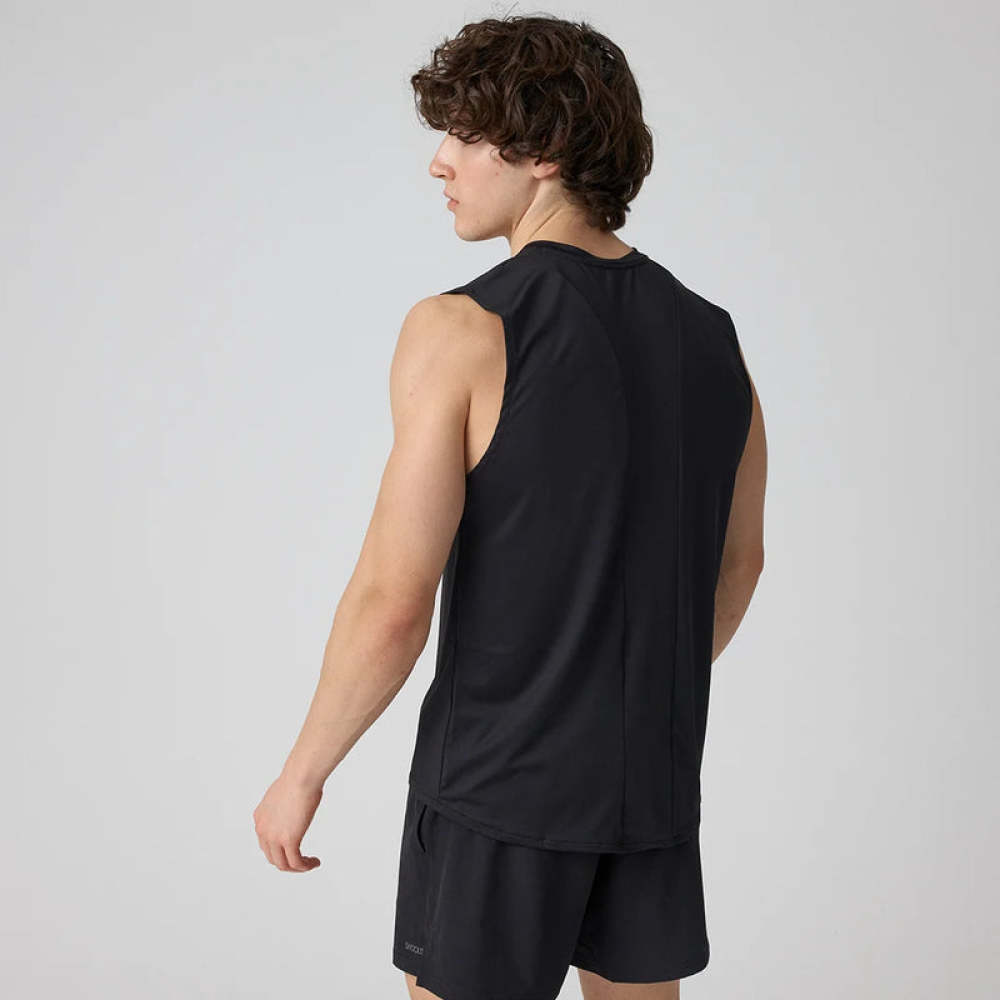 Tank Top Mesh Herren aus recyceltem Polyamid Schwarz