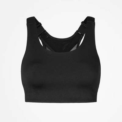 Sport-BH Mesh aus recyceltem Polyester Schwarz