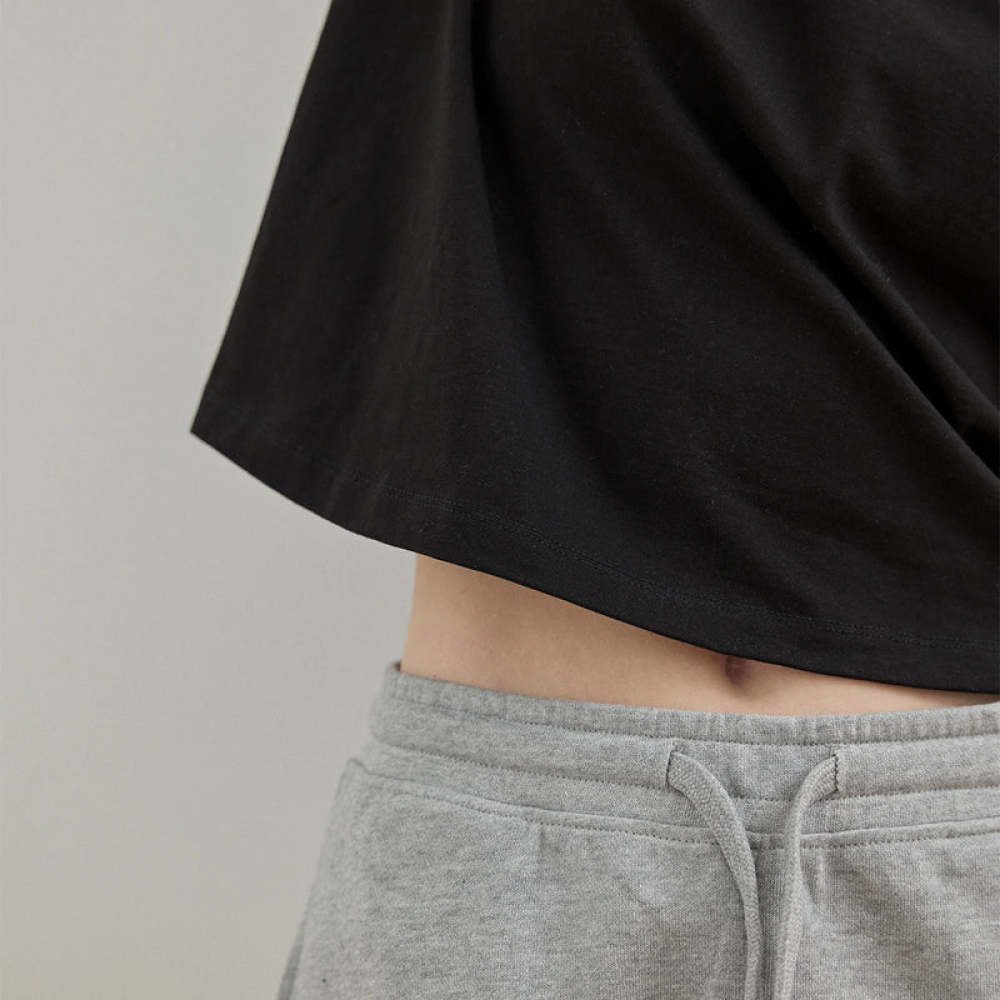 T-Shirt Cropped Damen aus Bio-Baumwolle Weiß