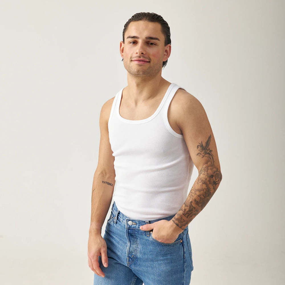 Unterhemd Tank Top Herren aus Bio-Baumwolle Schwarz