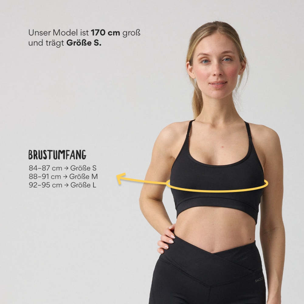 Sport-BH X Back aus recyceltem Polyester Schwarz