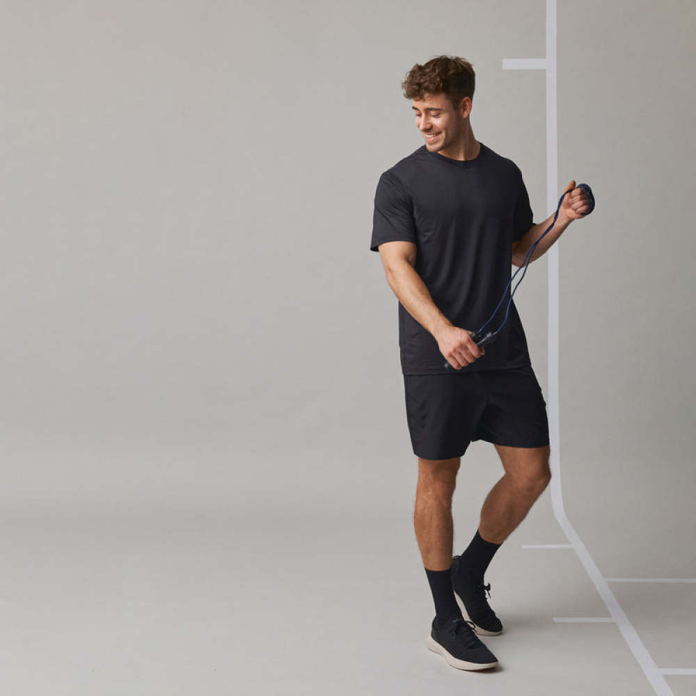 Trainingsshirt Herren aus recyceltem Polyester Schwarz