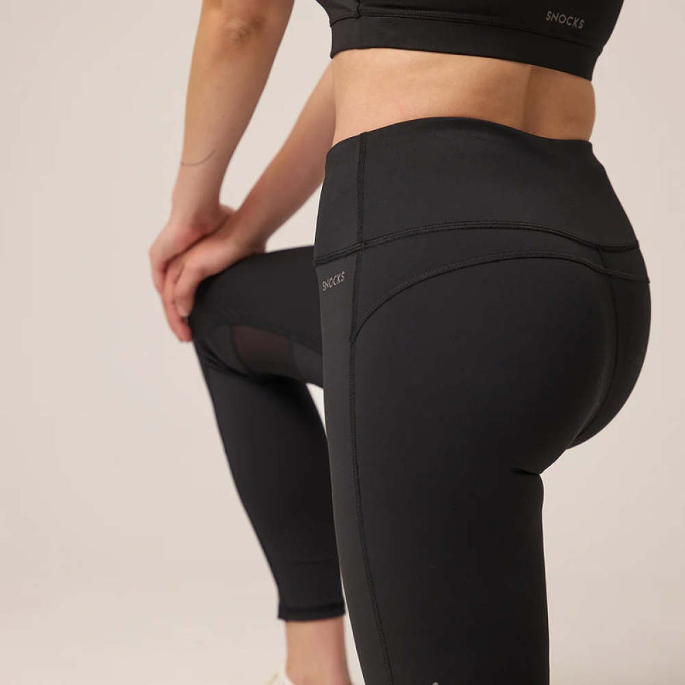 High Waist Leggings Reflective aus recyceltem Polyester Schwarz