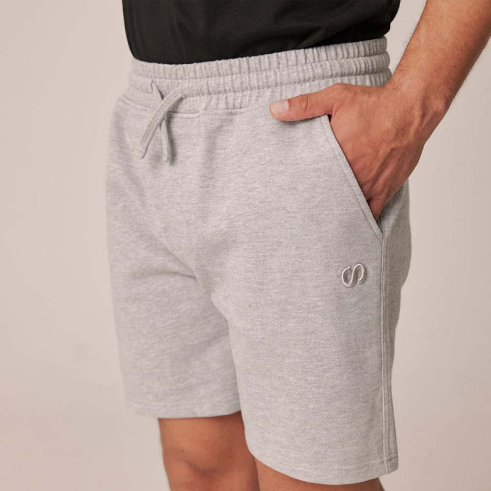 Sweatshorts Herren aus Bio-Baumwolle Hellgrau