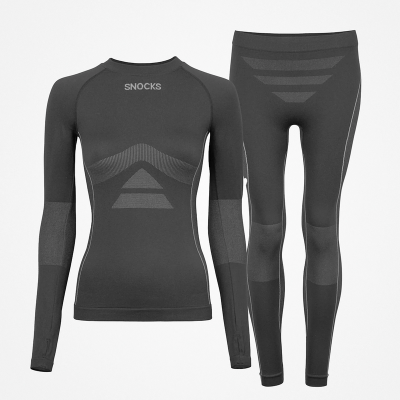 Thermounterwäsche Damen aus recyceltem Polyester Grau