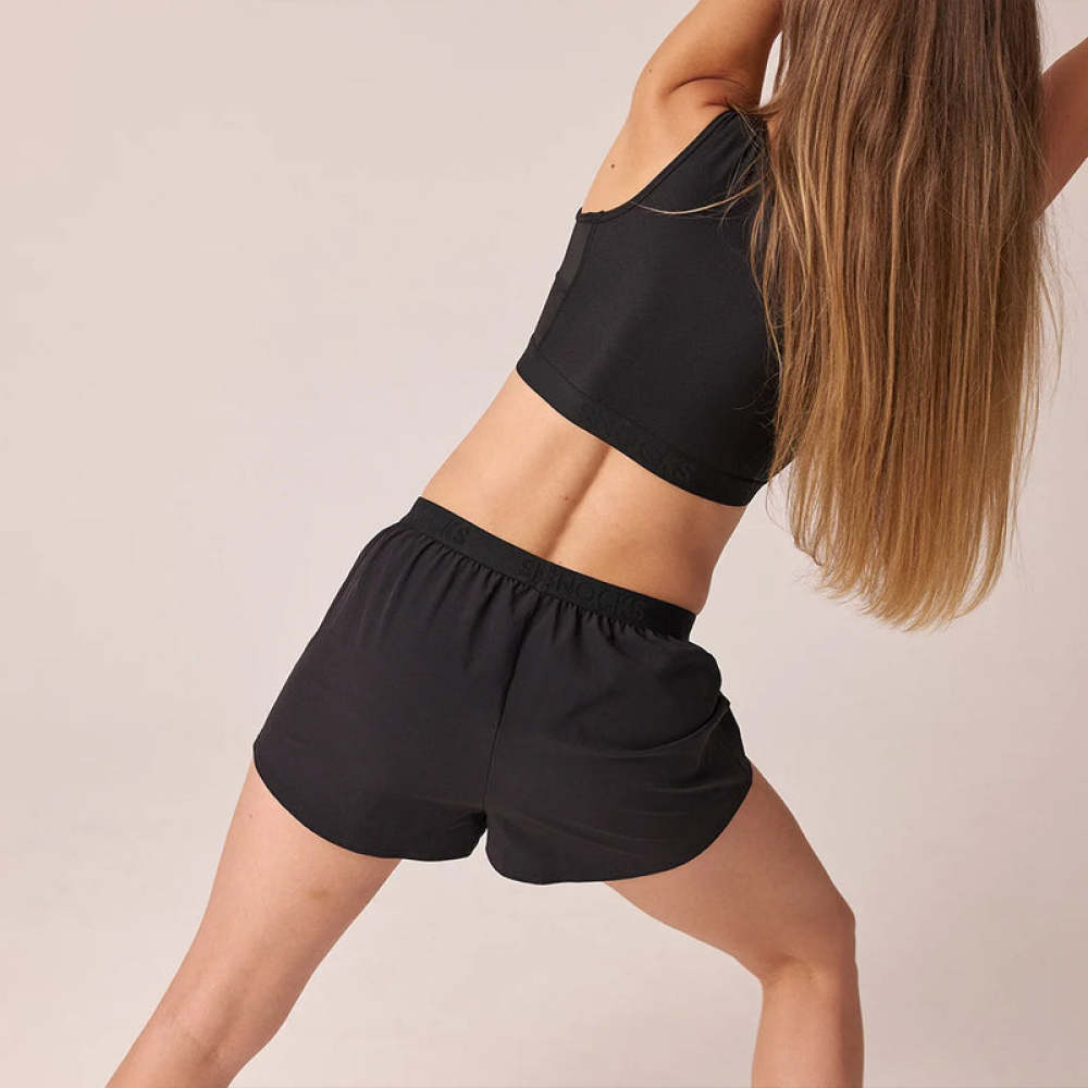 Kurze Laufshorts Damen Schwarz