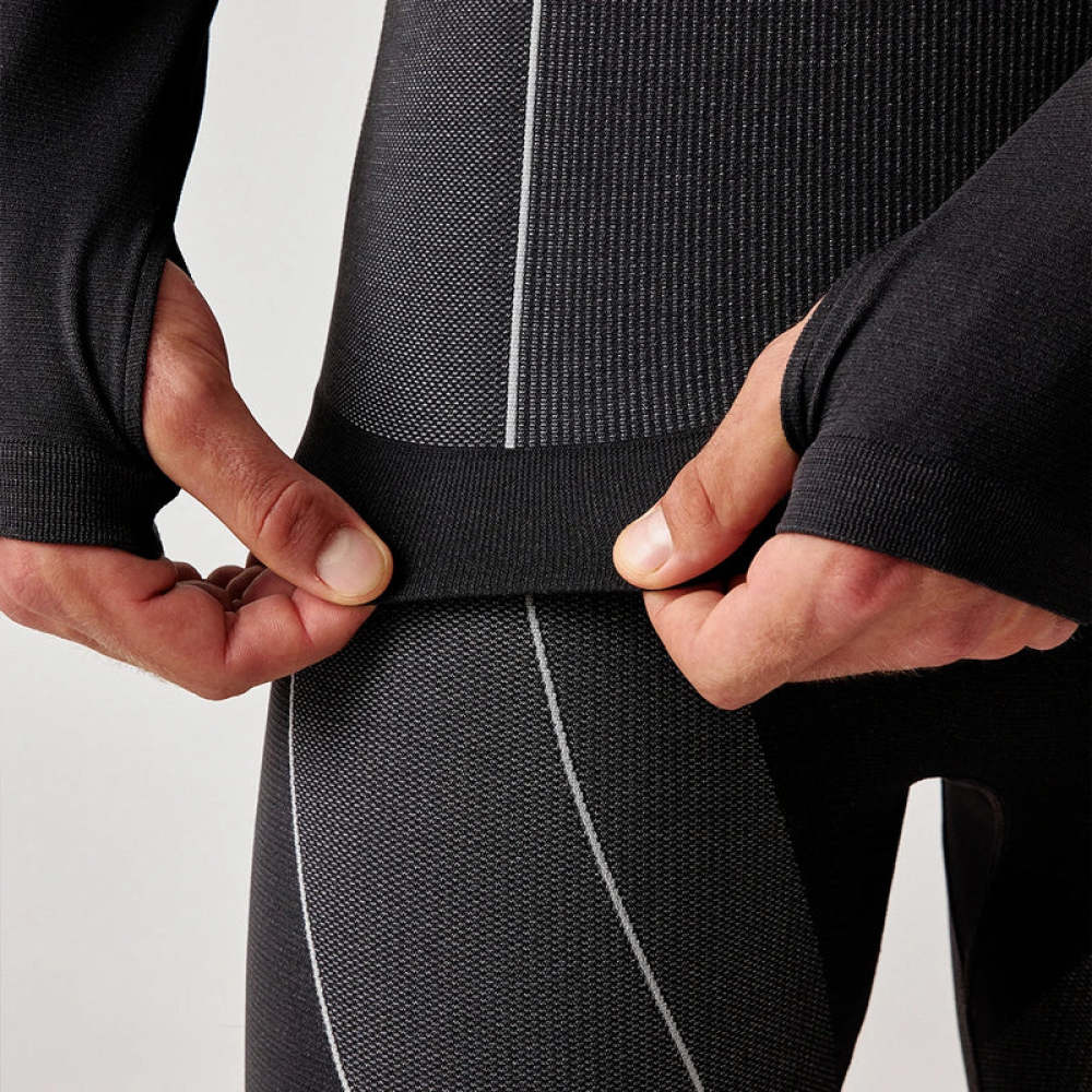 Thermounterhemd Herren aus recyceltem Polyester Schwarz