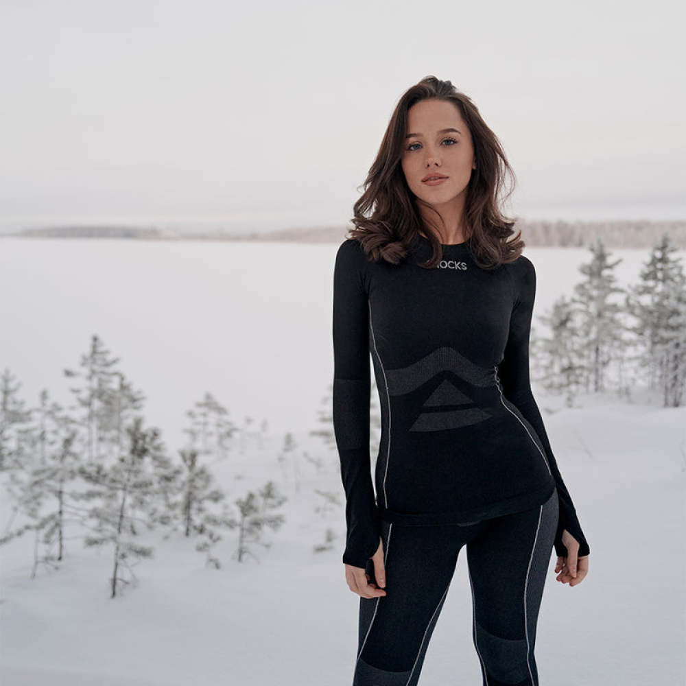 Thermounterwäsche Damen aus recyceltem Polyester Grau