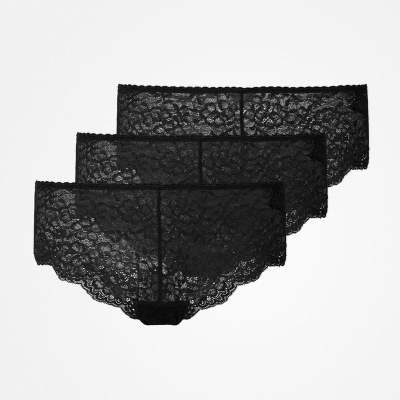 Hipster Panties aus Spitze Schwarz