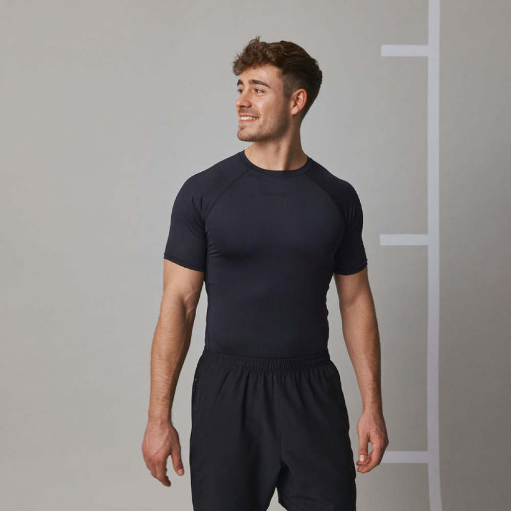 Funktionsshirt Herren aus recyceltem Polyester Schwarz