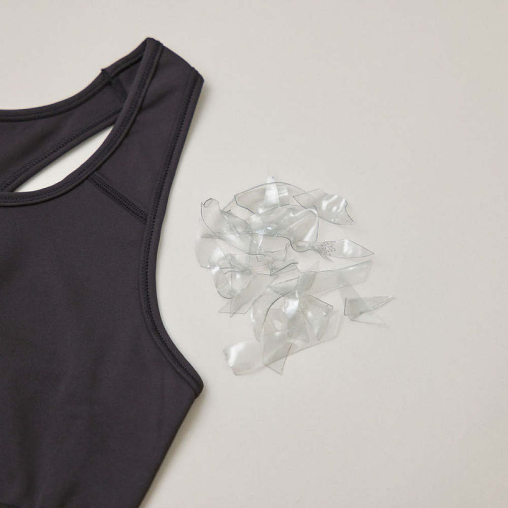 Sport-BH aus recyceltem Polyester Schwarz