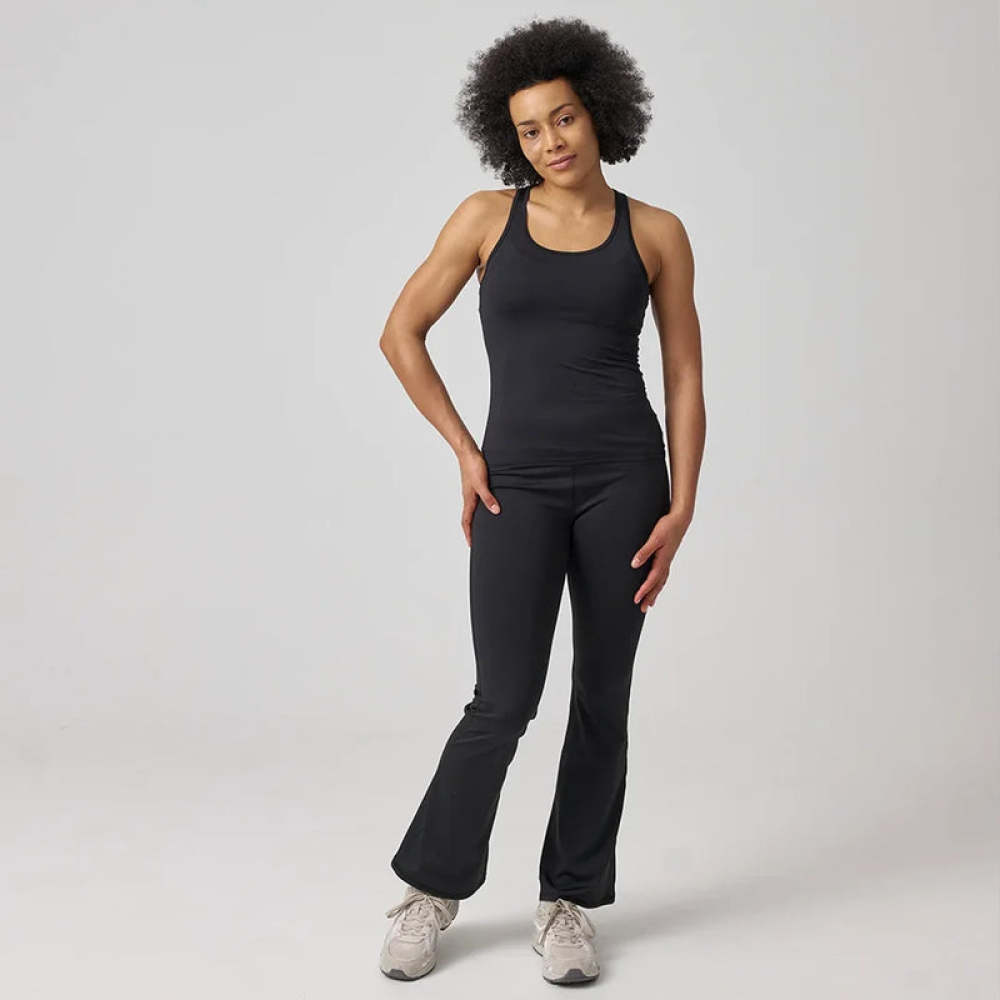 Racerback Tank Top aus recyceltem Polyamid Schwarz