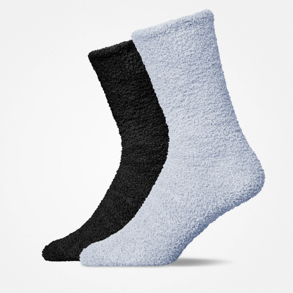 Kuschelsocken aus recyceltem Polyester Mix (Schwarz/Grau)